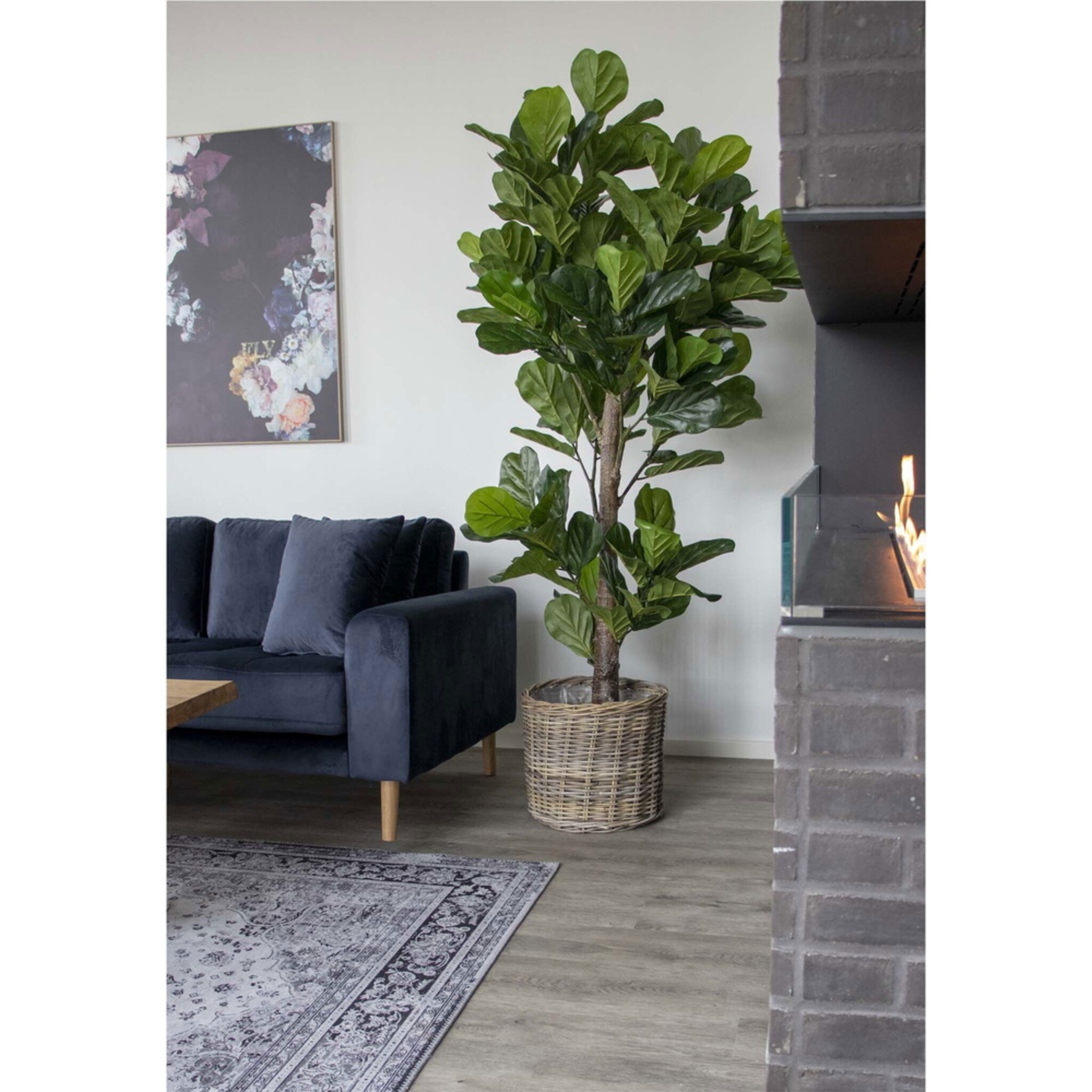 Künstlicher Geigenblattbaum, Grünpflanze XXL, grün 