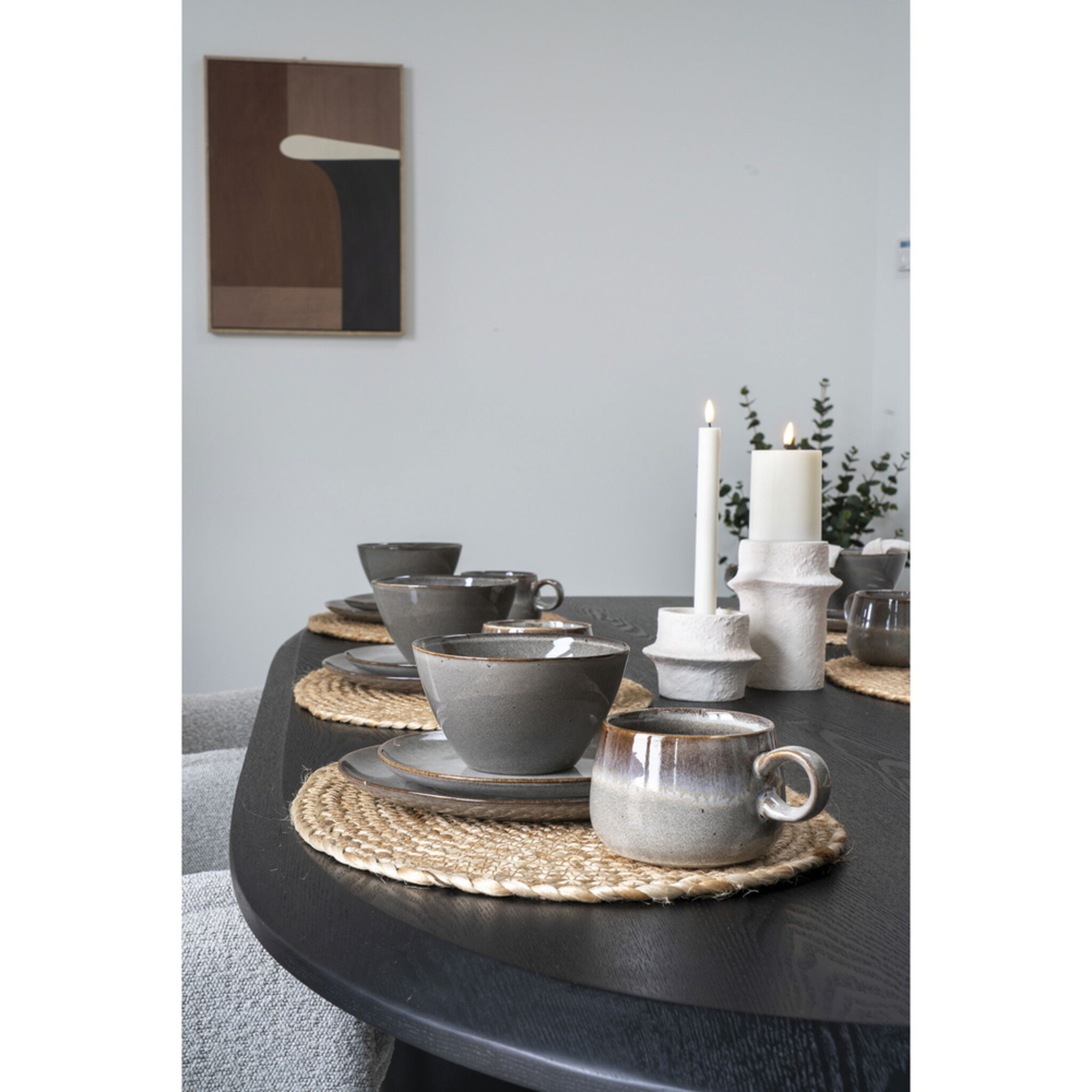 Selma Lunch Plate, Desseet Teller 4er Set, grau 