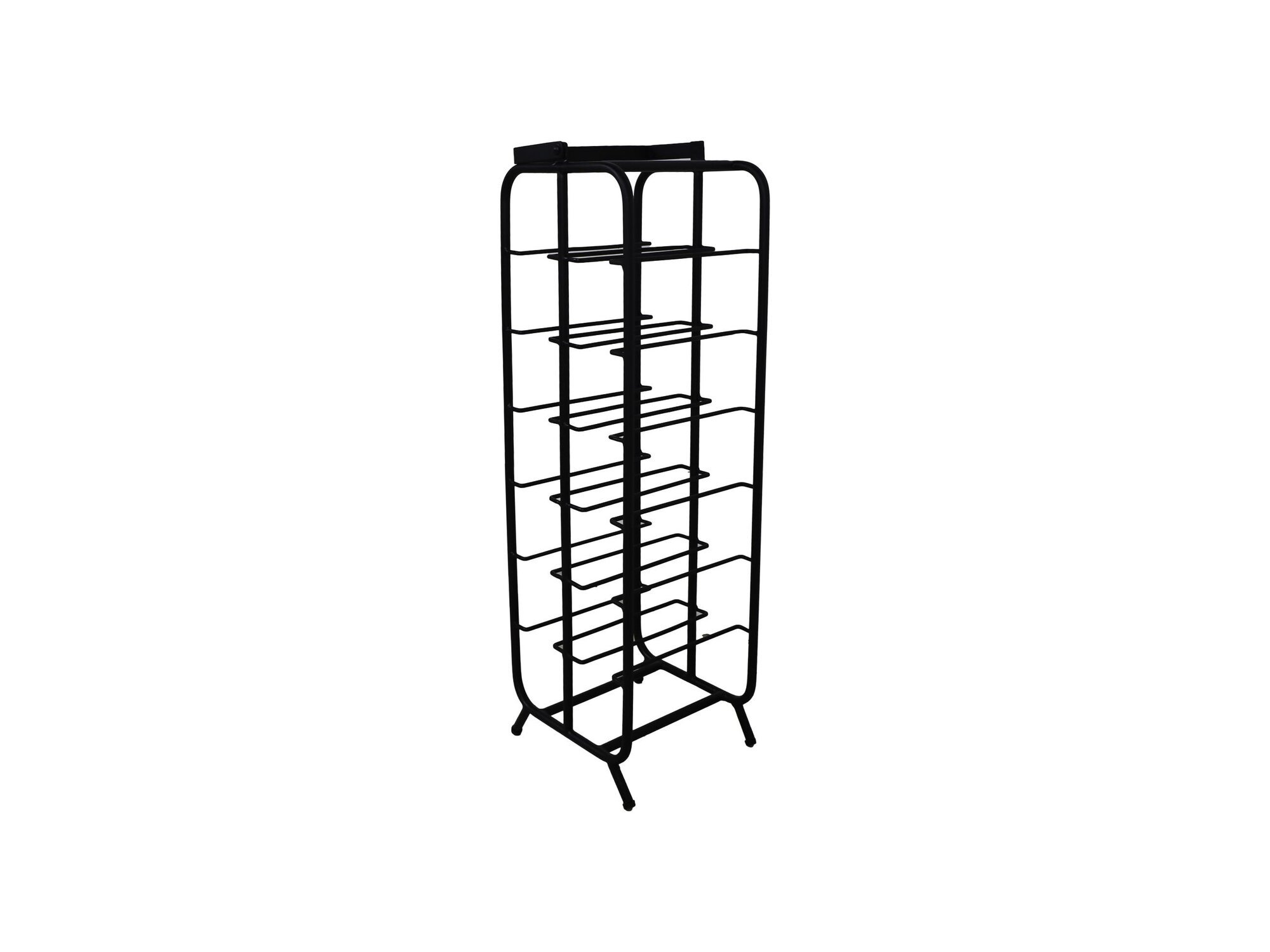 Stehendes Weinregal aus Metall, schwarz 25x25x90 cm
