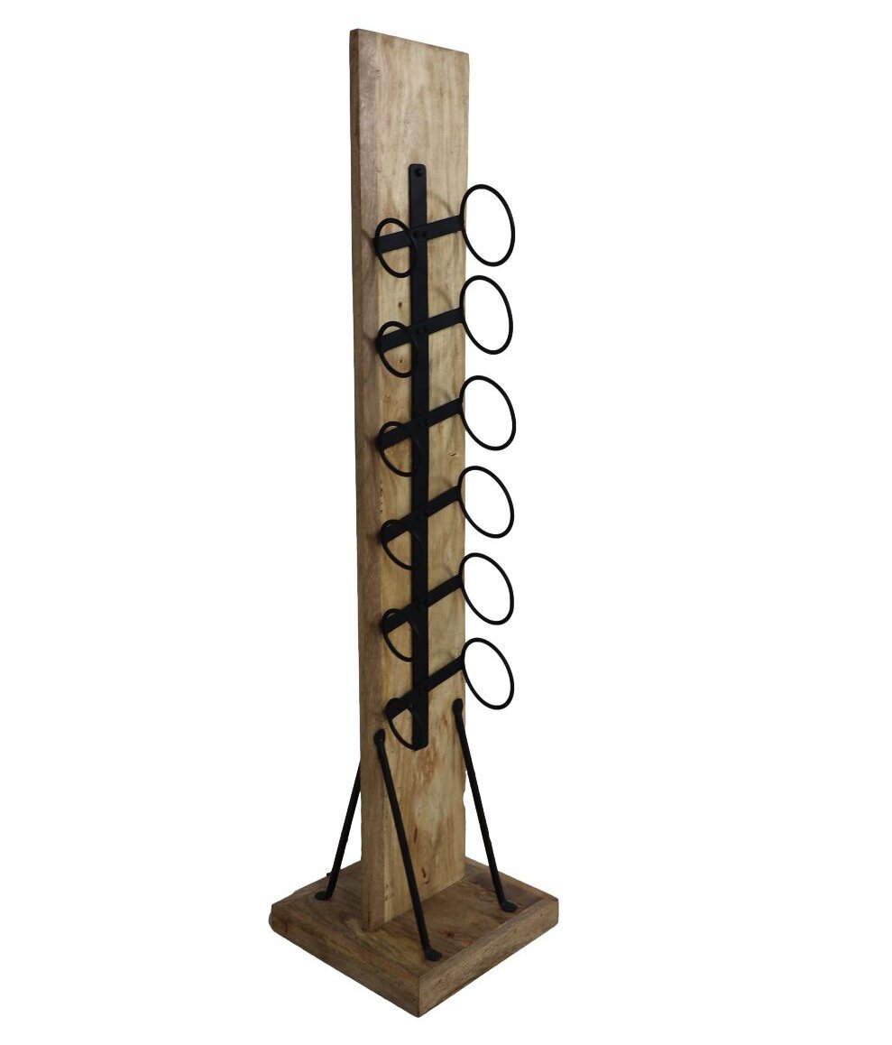 Stehendes Weinregal Holz Metall, natur 