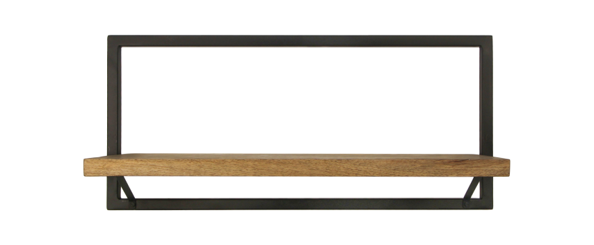 Wandboard Levels 2 Mangoholz, Eisen, schwarz 70x22x32 cm