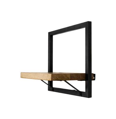 Wandboard Levels 2 Mangoholz, Eisen, schwarz 32x22x32 cm