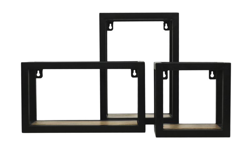 Wandregal Levels aus Mangoholz und Eisen,  