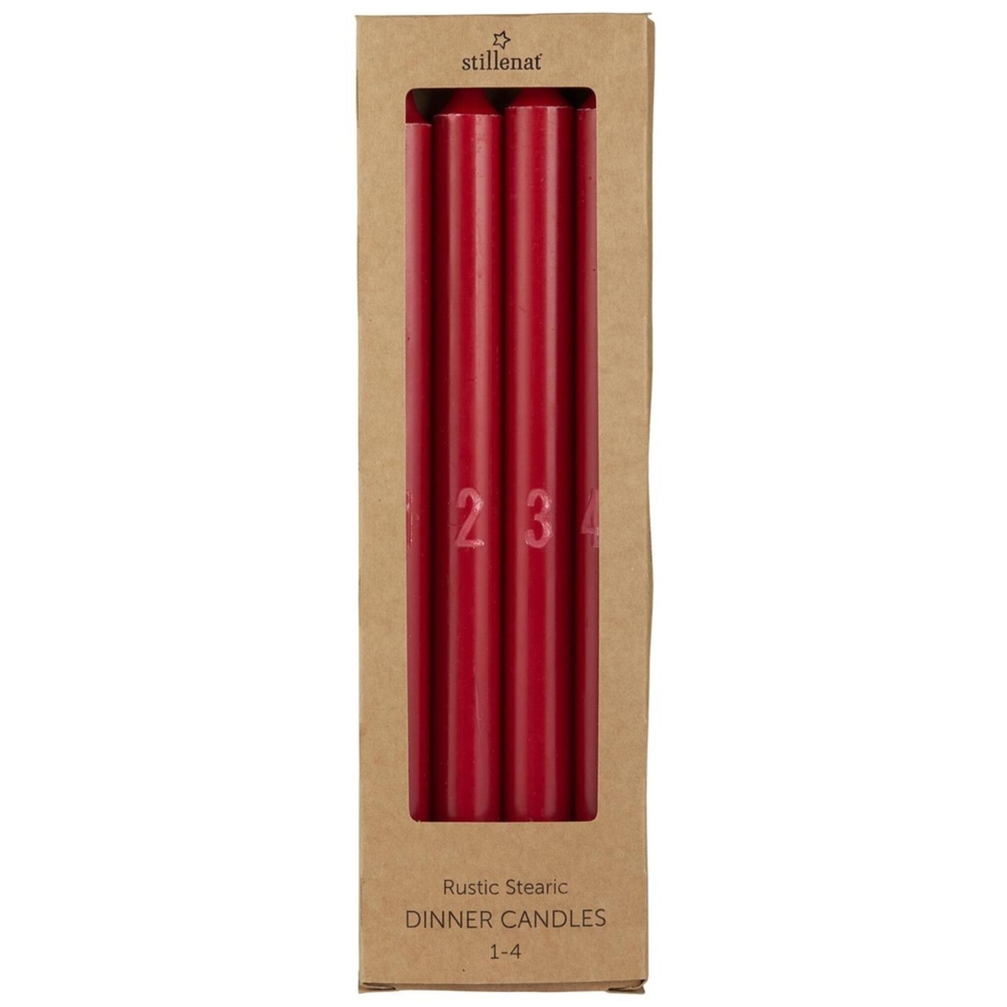 Adventskerze 1-4 Schachtel mit 4 Kerzen, rot 