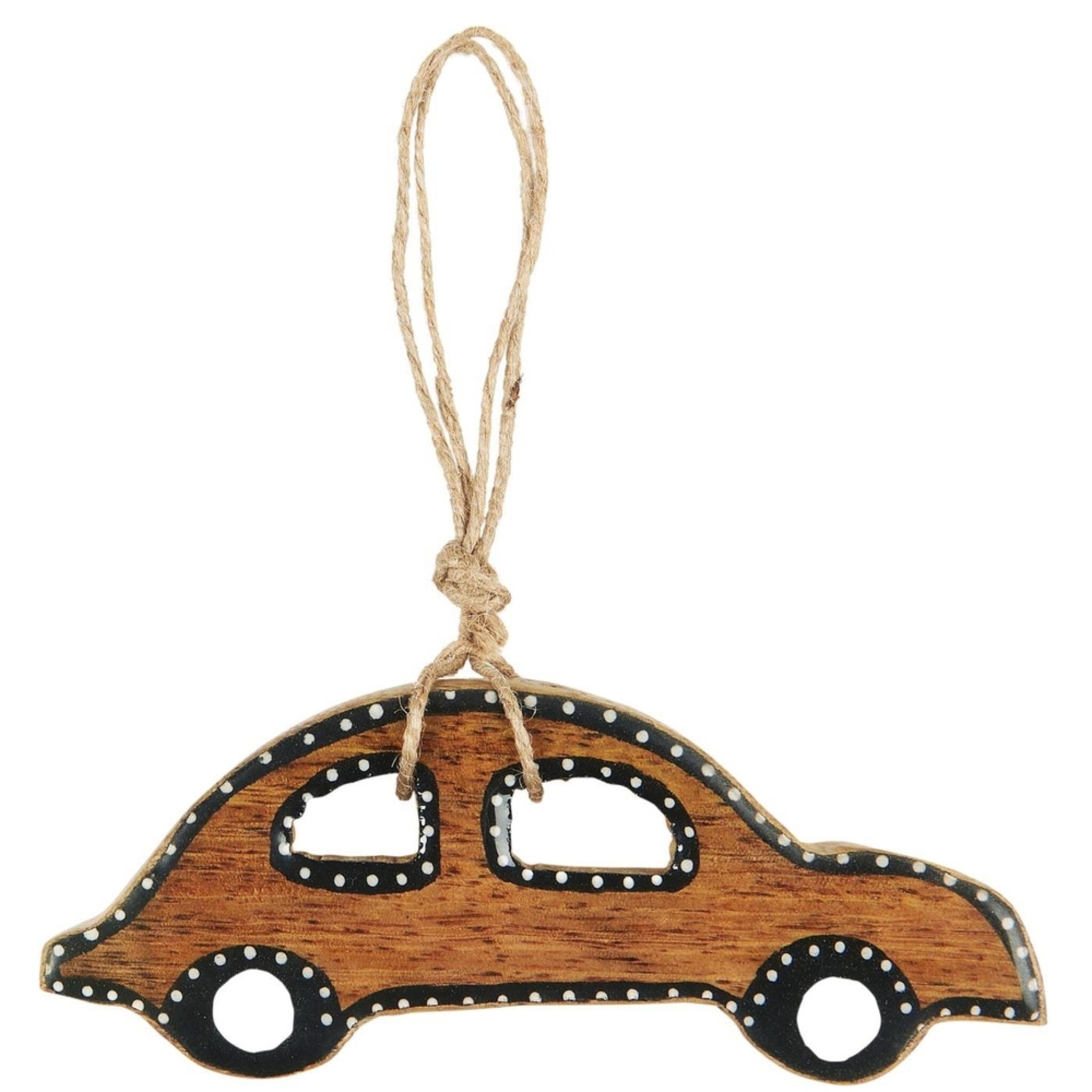 Auto Aufhänger aus Mangoholz, braun 