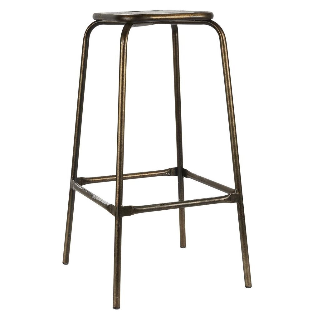 Barhocker Holzsitz und Metallgestell, gold 