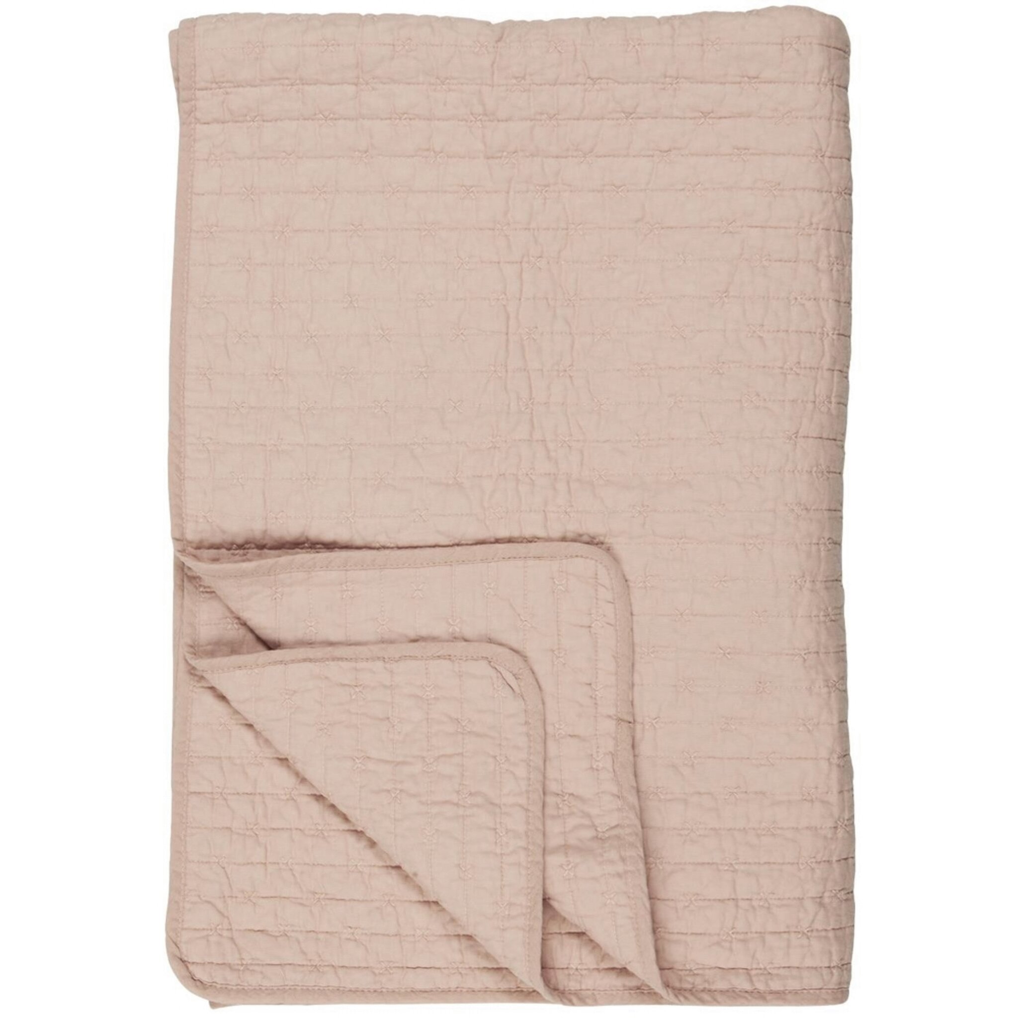 Baumwoll-Quilt mit Kreuzstichen, rosa 