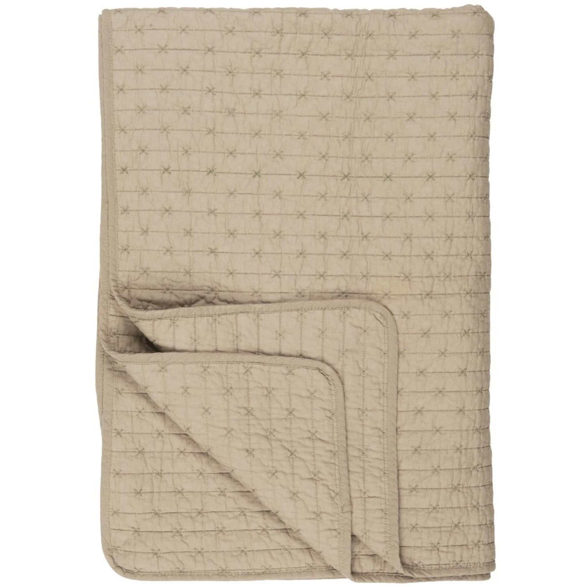 Baumwoll-Quilt mit Kreuzstichen, leinen 