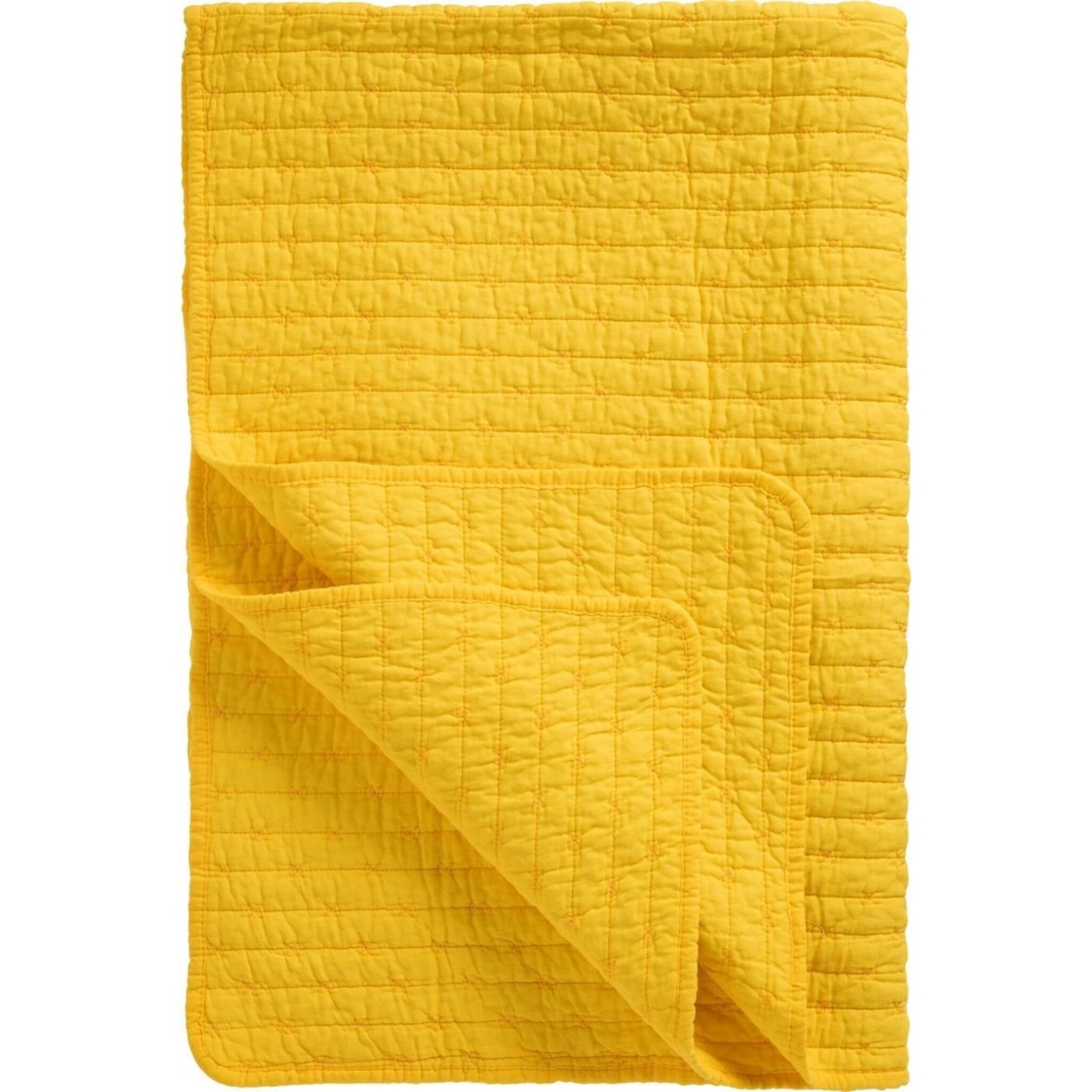 Baumwoll-Quilt mit Kreuzstichen, gelb 