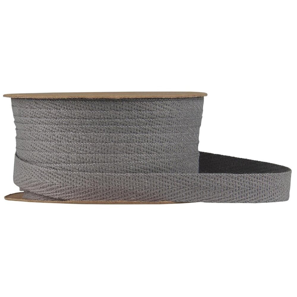Baumwollband Spule 5m, grau 