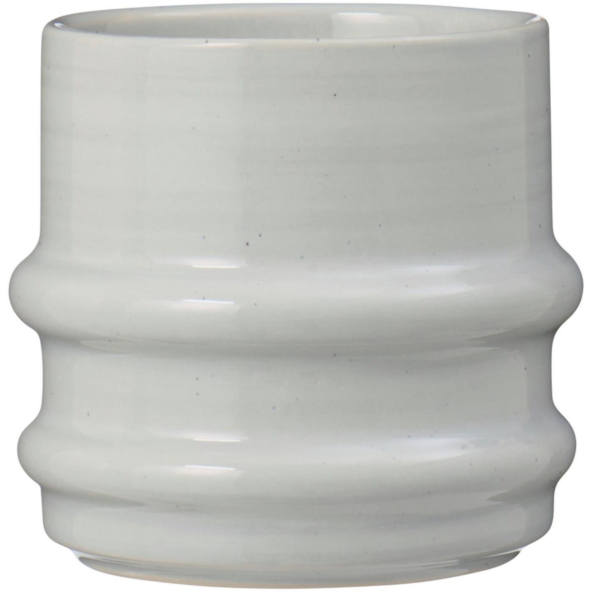 Steingut-Becher ohne Henkel Grey Waves, grau 