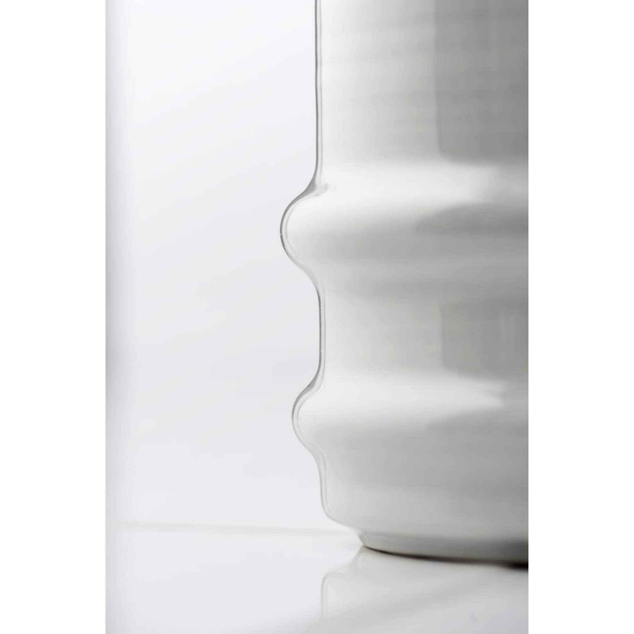 Steingut-Becher ohne Henkel Grey Waves, grau 