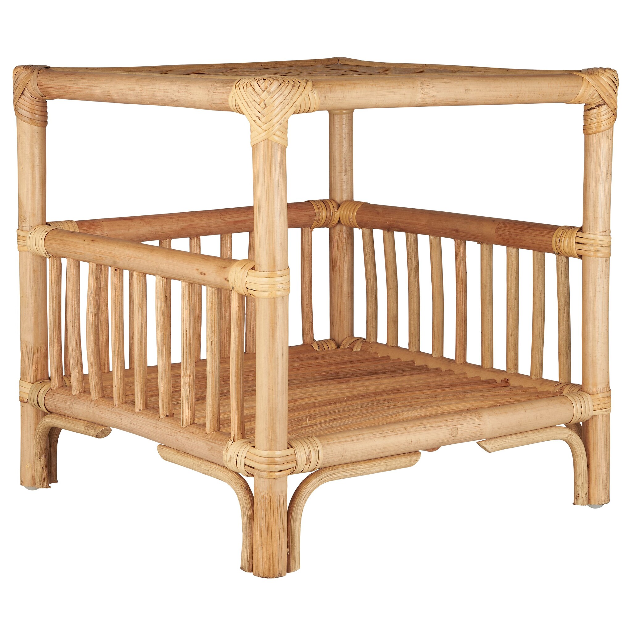 Beistelltisch Janet aus Rattan, braun 