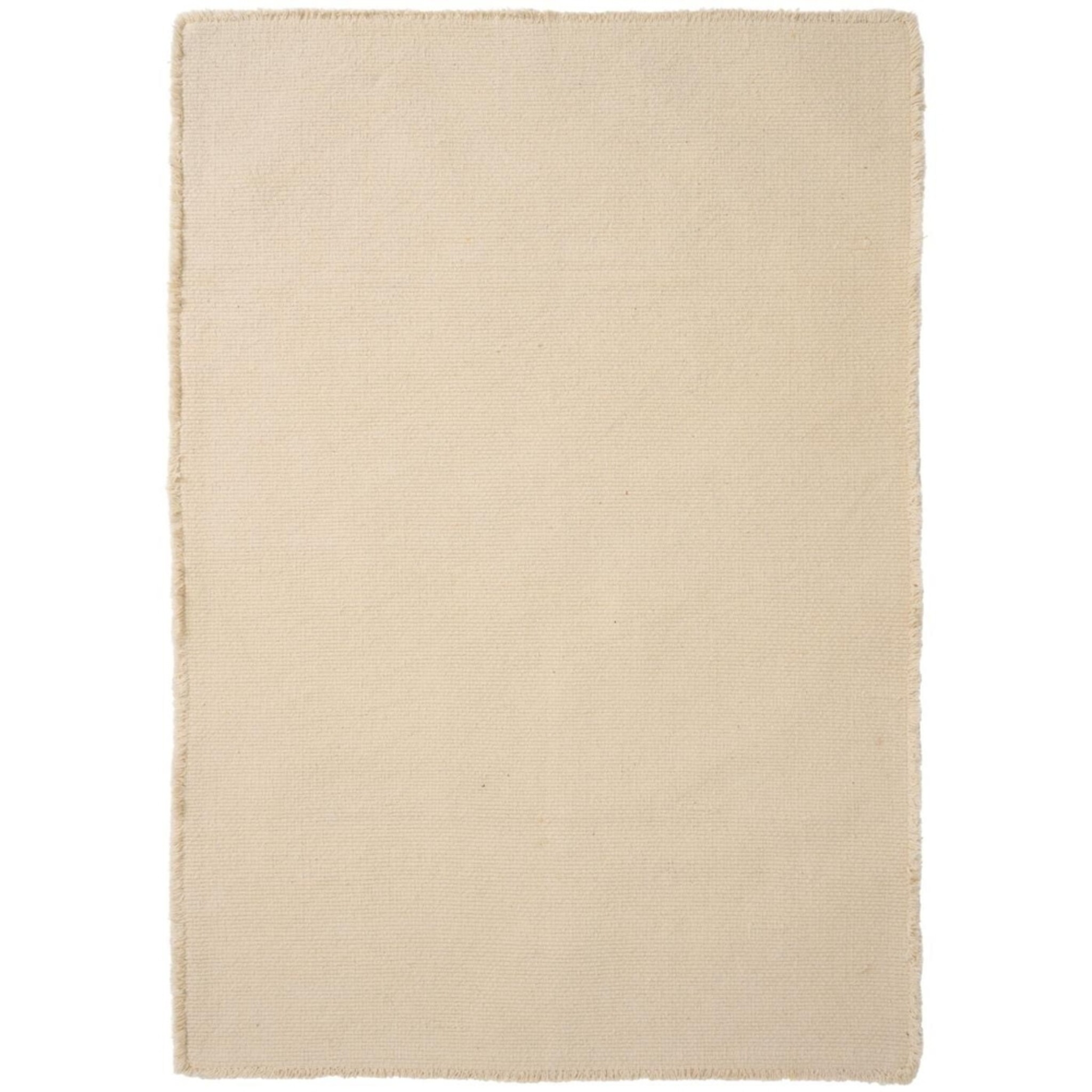 IB Laursen Bodenläufer aus Baumwolle mit Fransen, creme 
