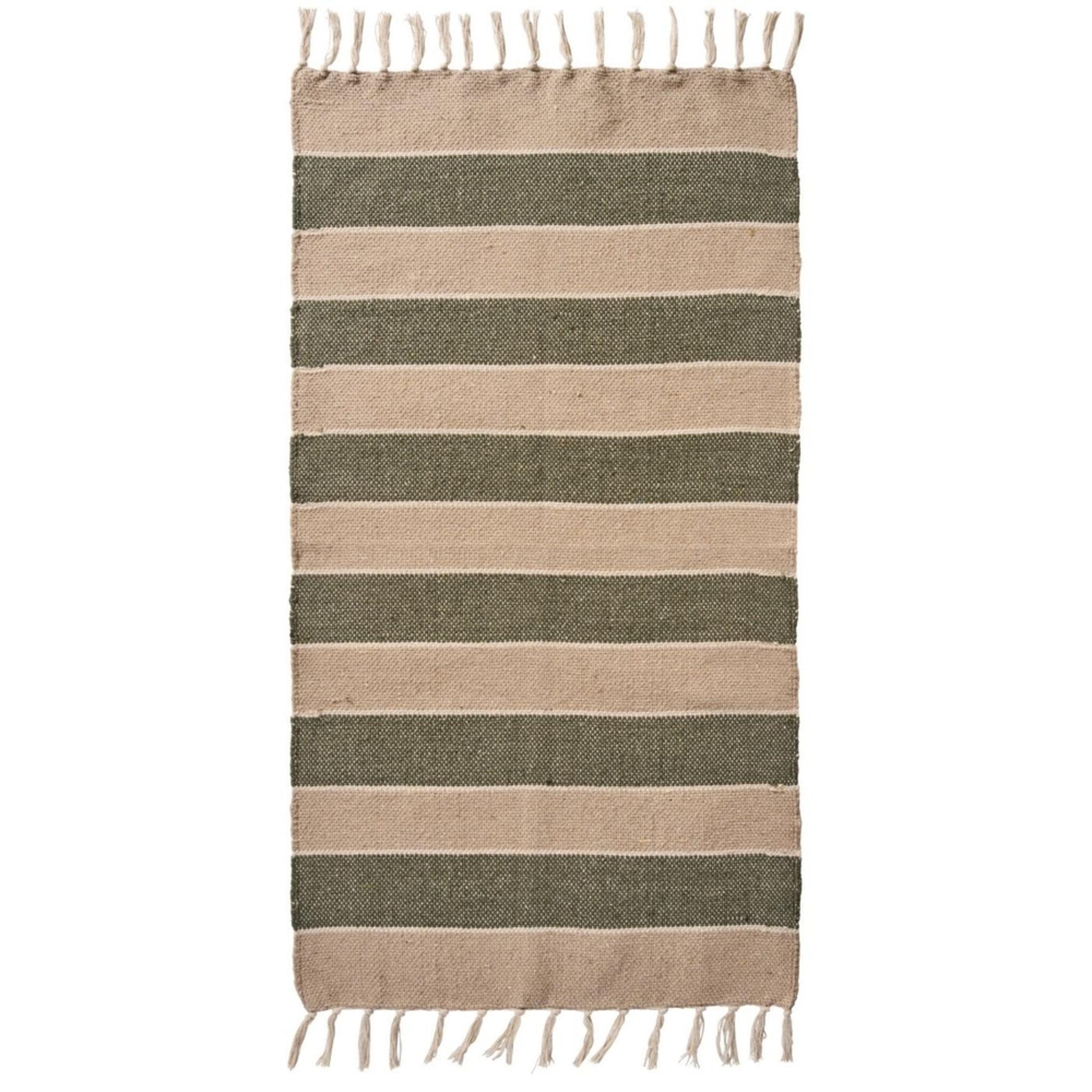 Bodenläufer creme, beige und olivengrüne Streifen, grün 