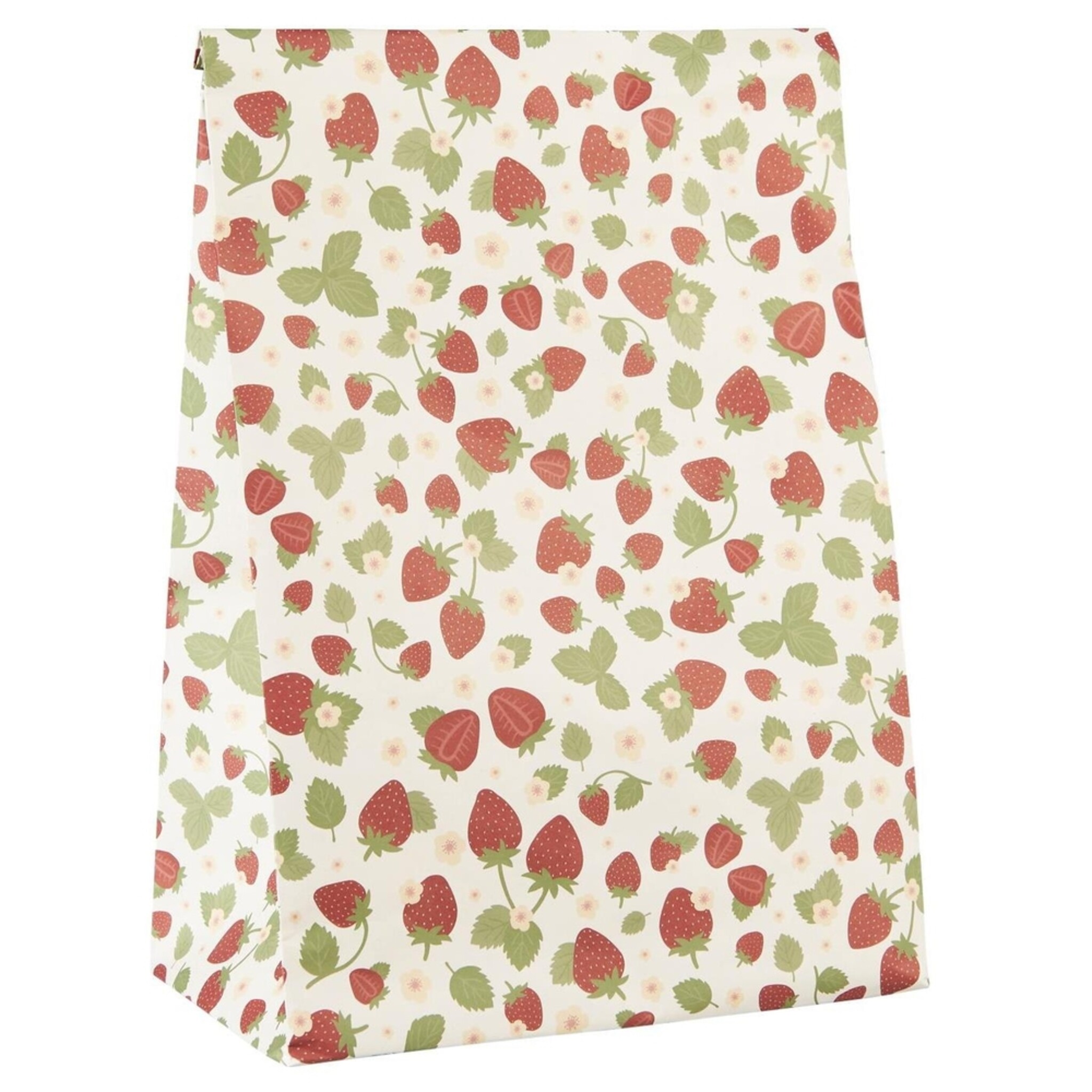 Buntfalttüte Erdbeeren, rot 18 x 10 x 28.5 cm