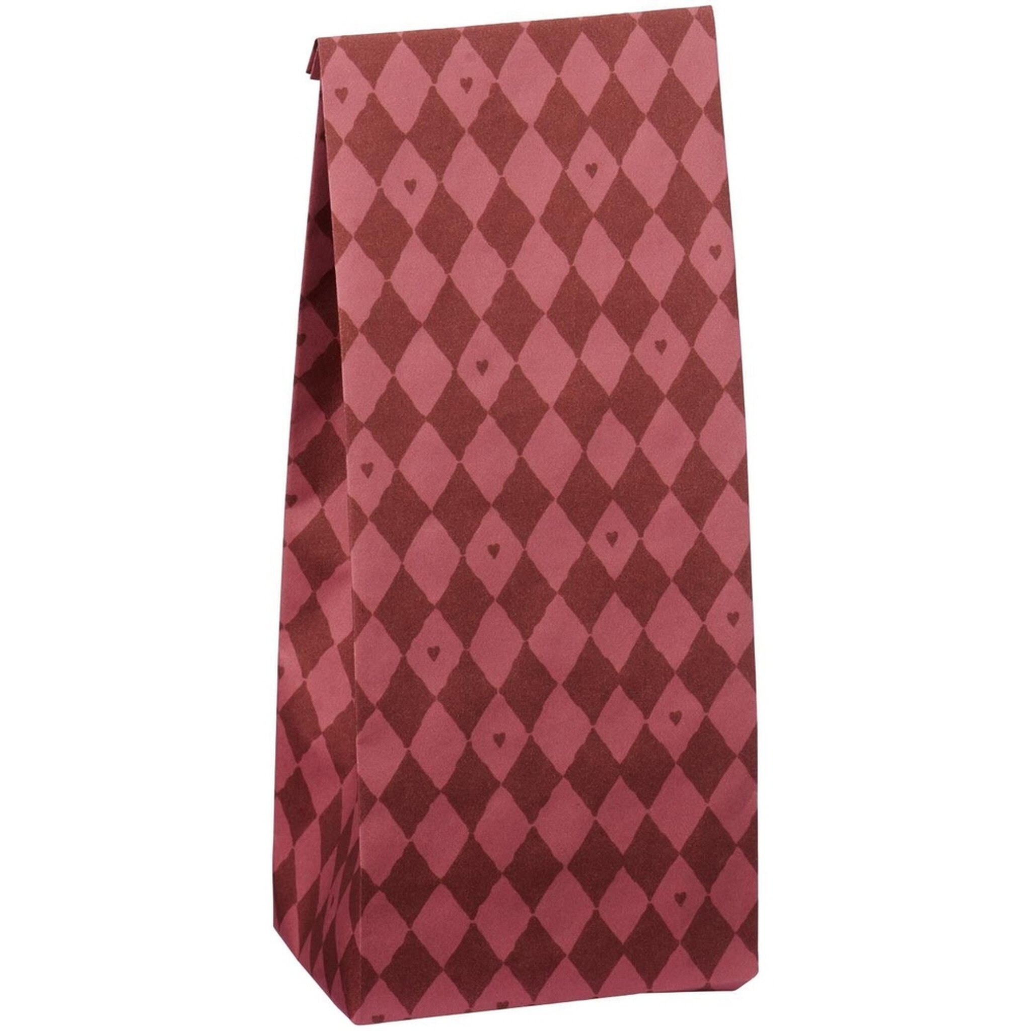 IB Laursen Geschenktüten Harlekin mit Herzen Rot/Desert Rose
