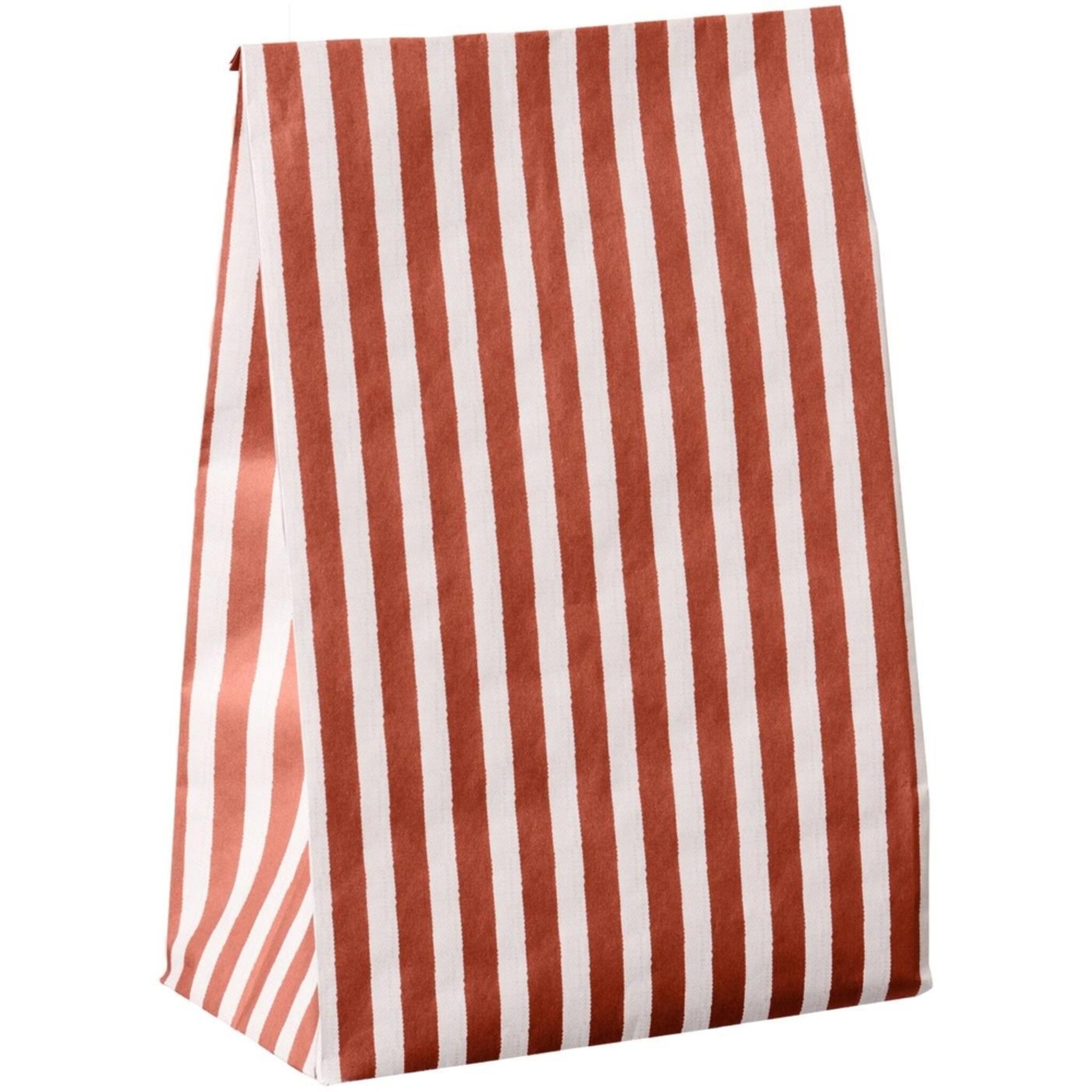 Buntfalttüte mit Streifen Textil-Look, rot 18 x 10 x 28.5 cm