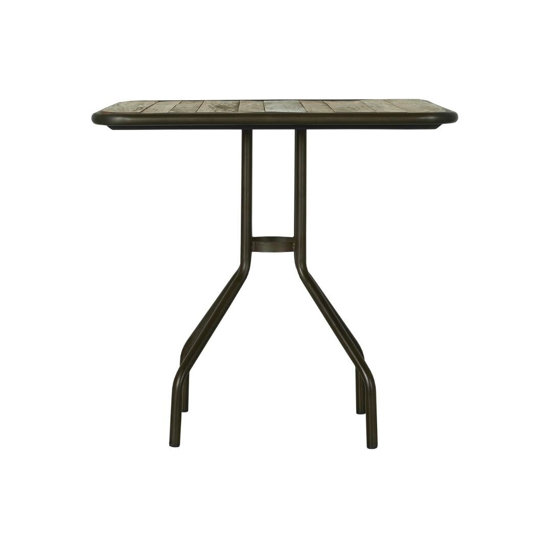 Cafetisch mit Holztischplatte und Metallgestell UNIKA, dunkelbraun 