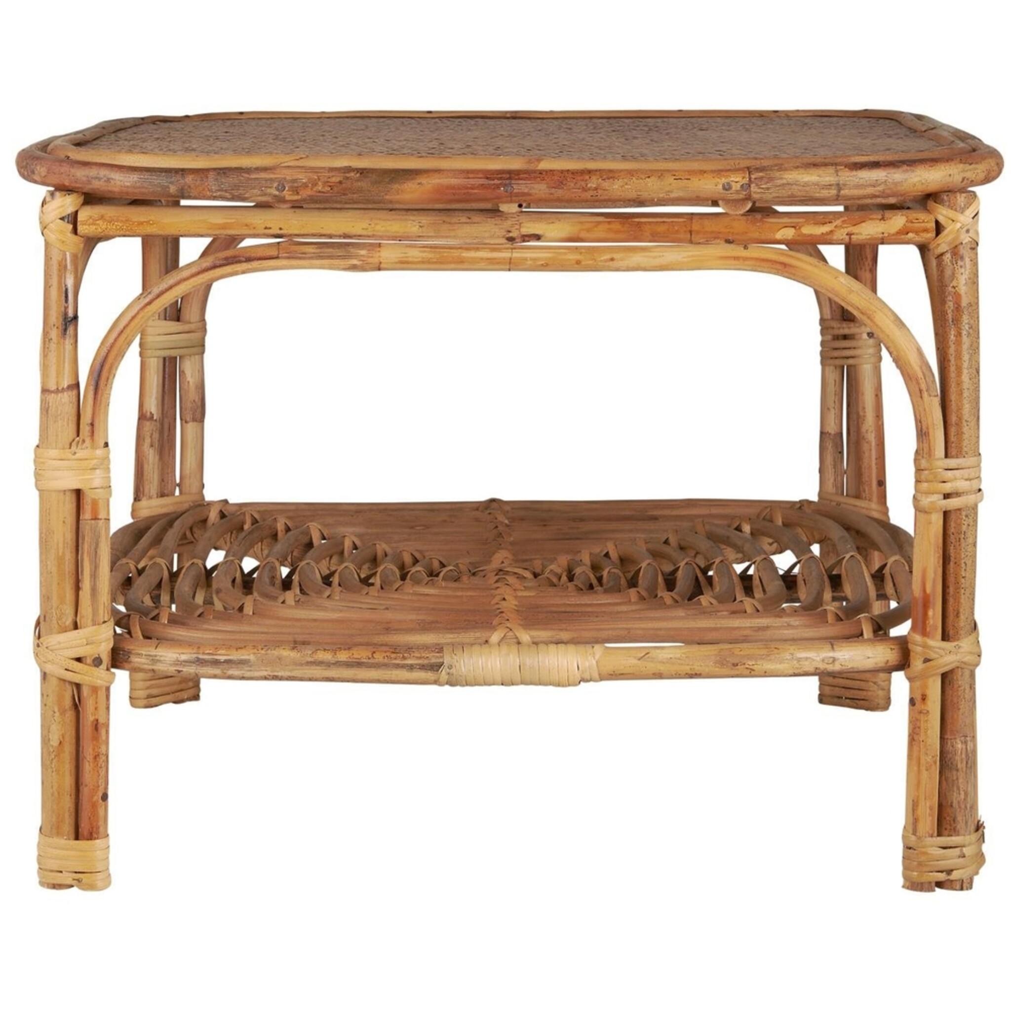 Couchtisch Cane aus Rattan, braun 