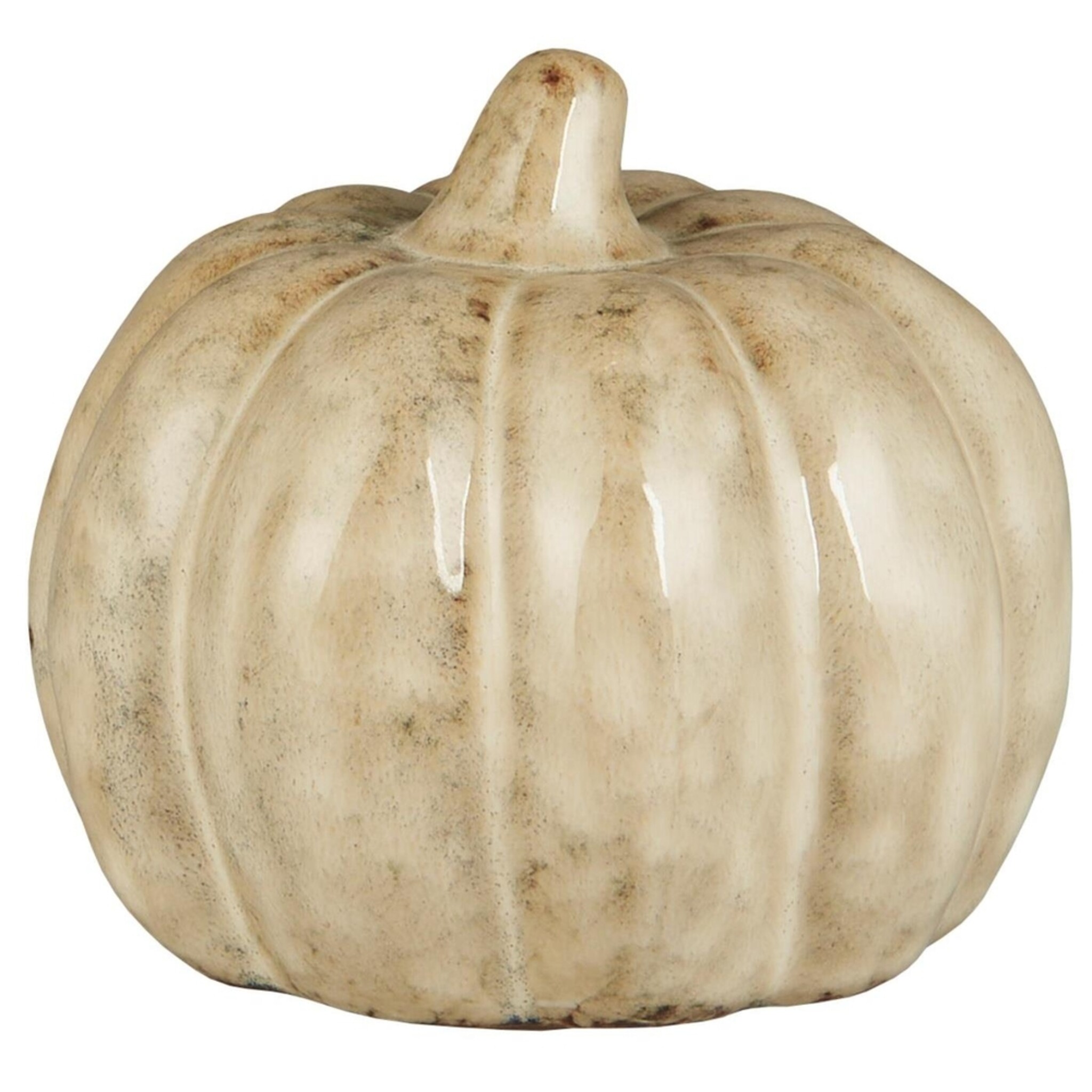 Dekoobjekt Kürbis stehend, beige Höhe 9, Ø 10 cm