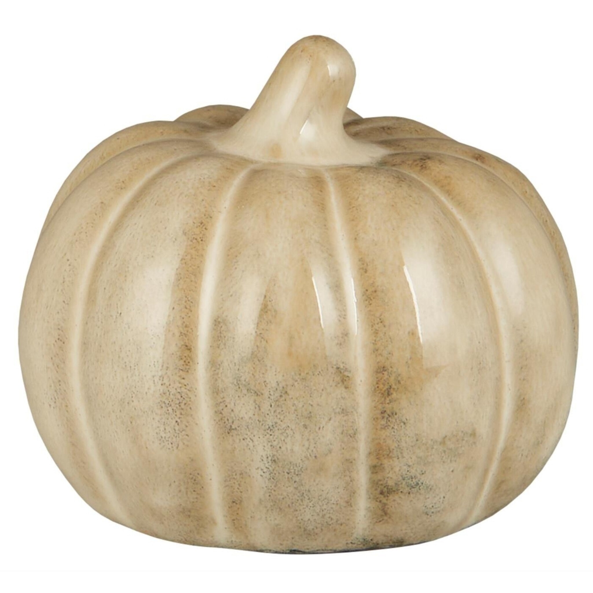 Dekoobjekt Kürbis stehend, beige Höhe 7.5, Ø 8 cm