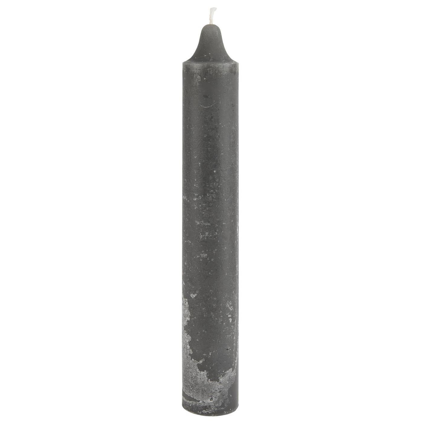 Dickere Rustikale Stabkerze 25 cm, Ø 3,8 cm, dunkelgrau 