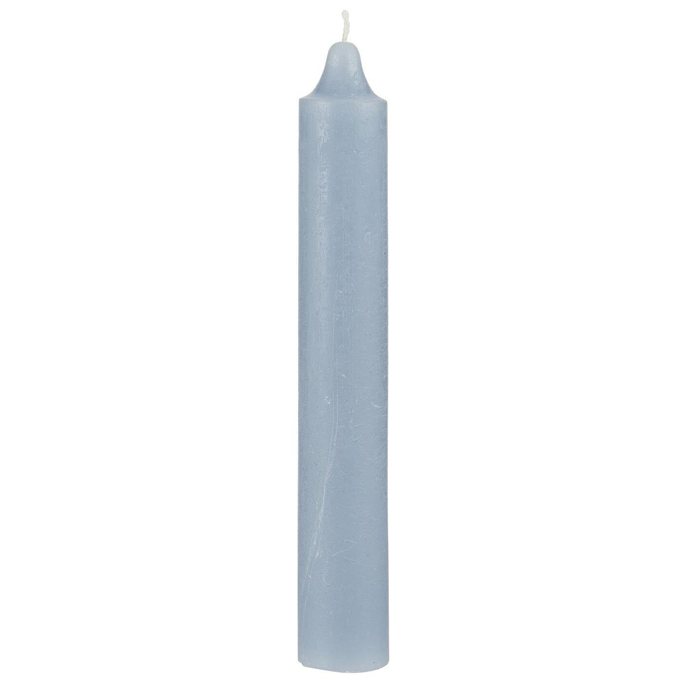 Dickere Rustikale Stabkerze 25 cm, Ø 3,8 cm, hellblau 