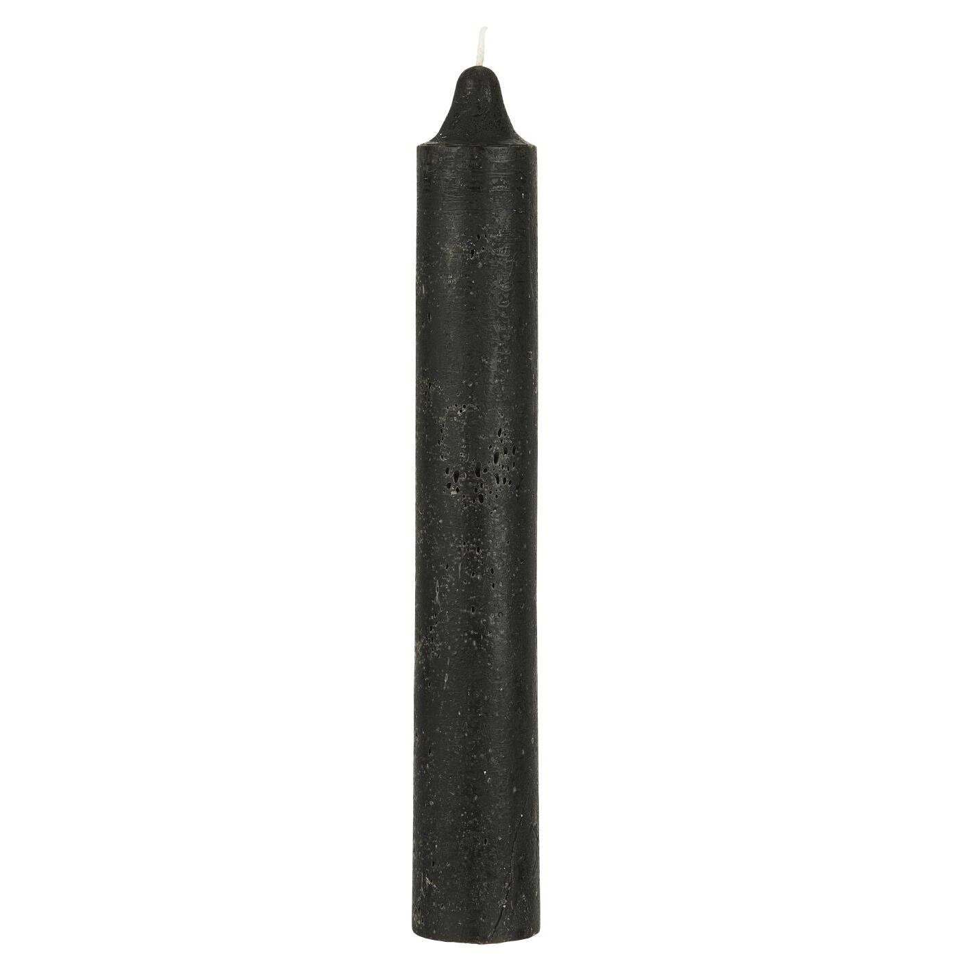 Dickere Rustikale Stabkerze 25 cm, Ø 3,8 cm, schwarz 