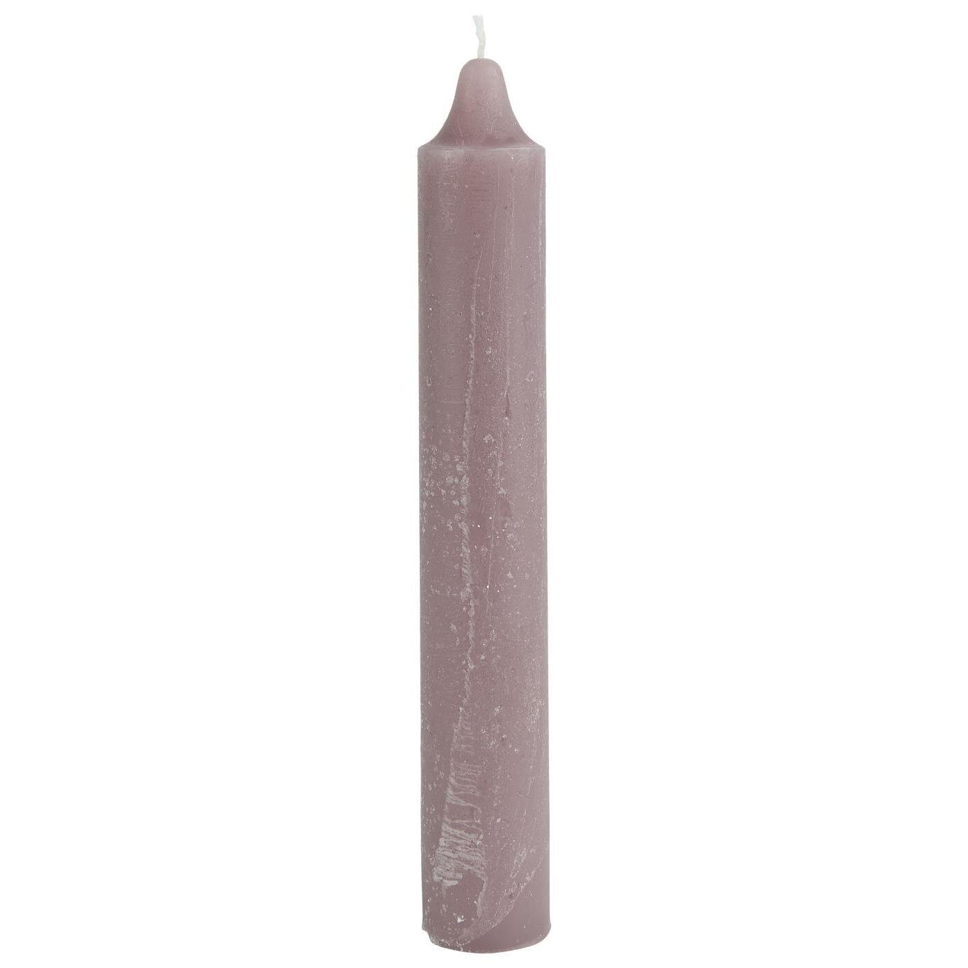 Dickere Rustikale Stabkerze 25 cm, Ø 3,8 cm, malva 
