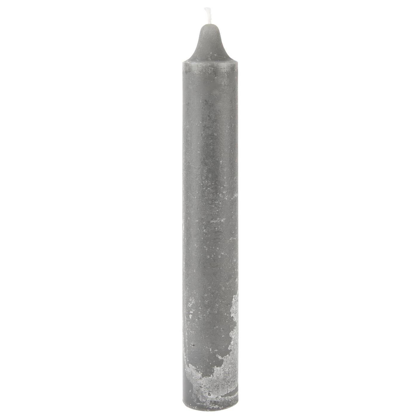 Dickere Rustikale Stabkerze 25 cm, Ø 3,8 cm, grau 