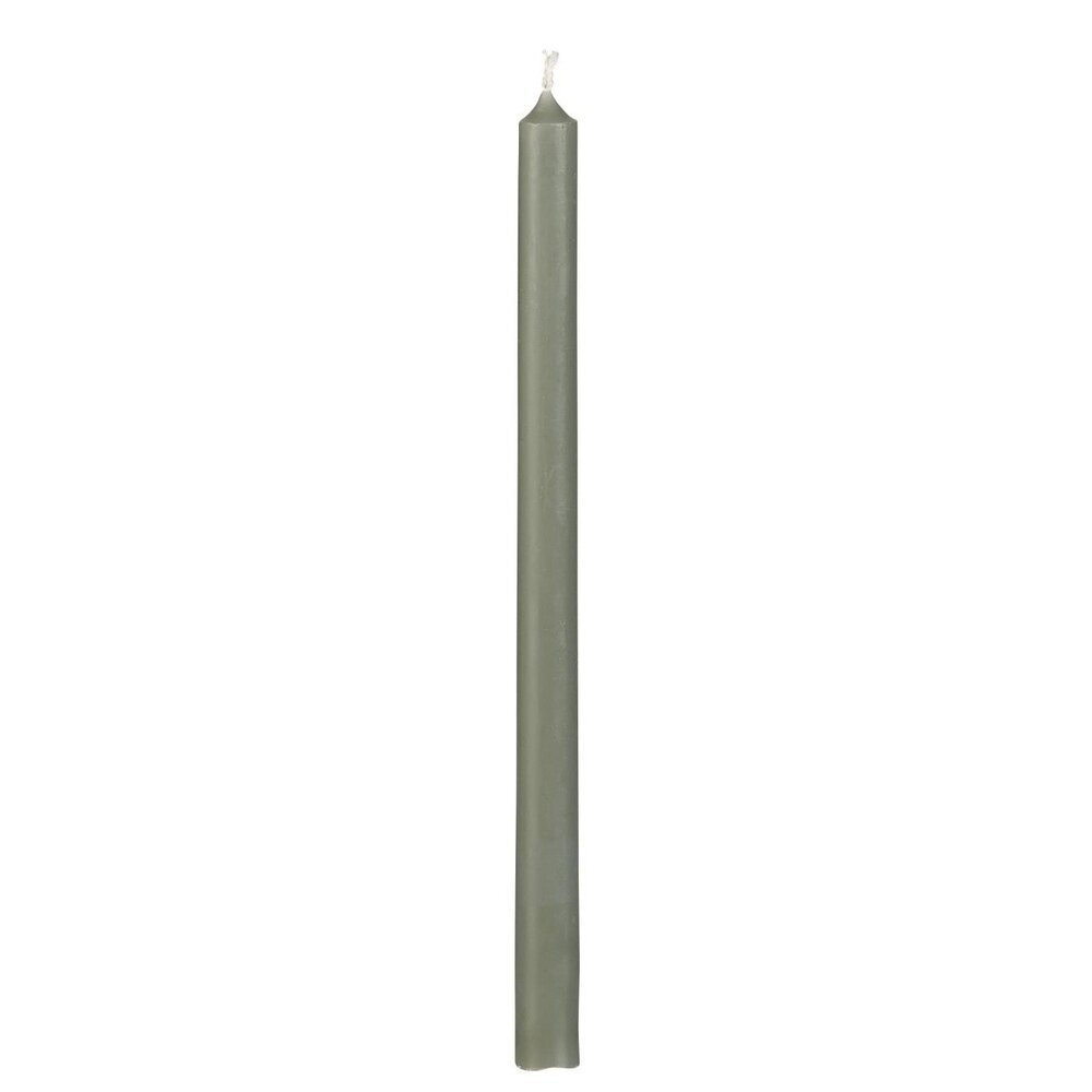 Dünne hohe Kerze 20 cm, Ø 1,3 cm, grüngrau 