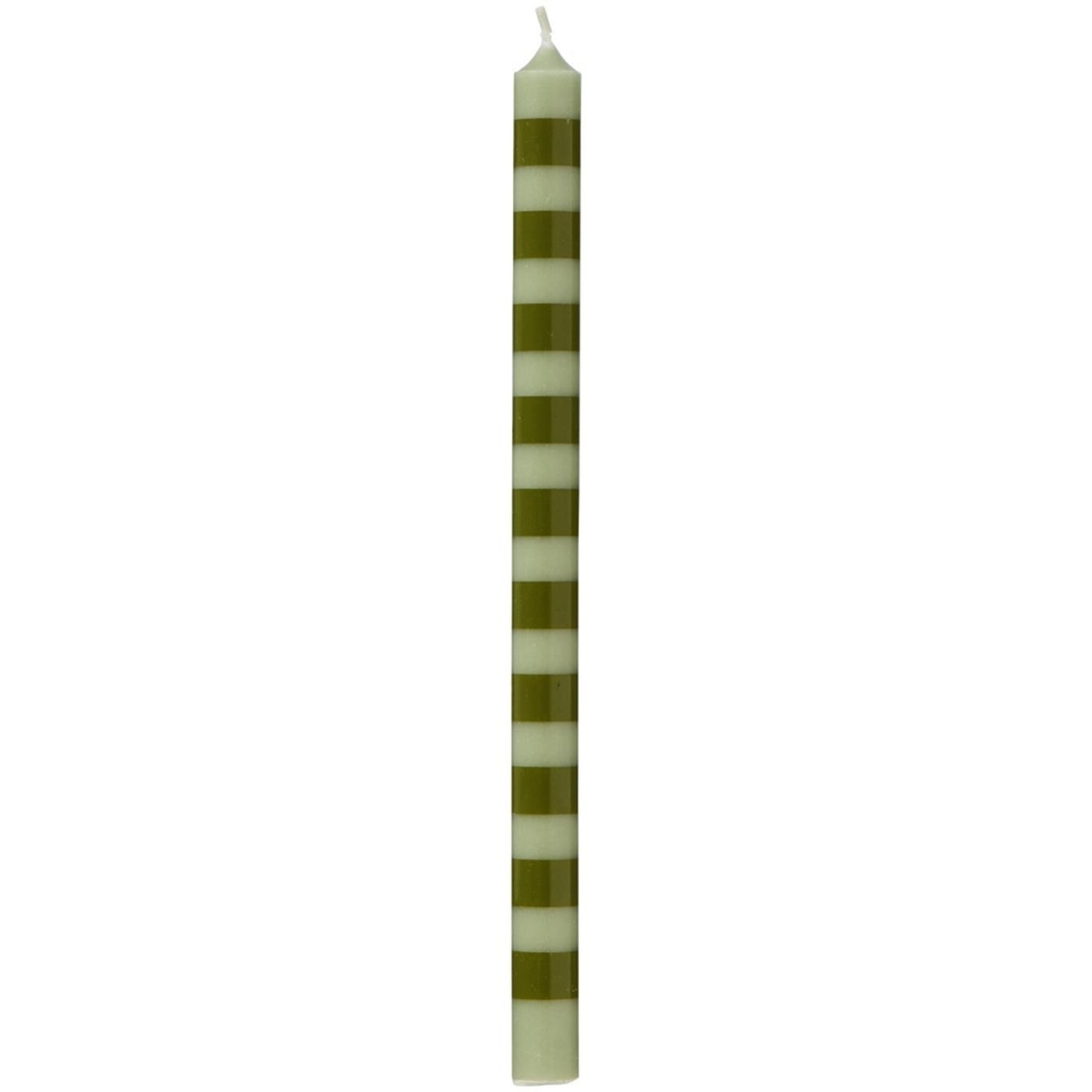 Gestreifte dünne Kerze 20 cm von IB Laursen, grün 