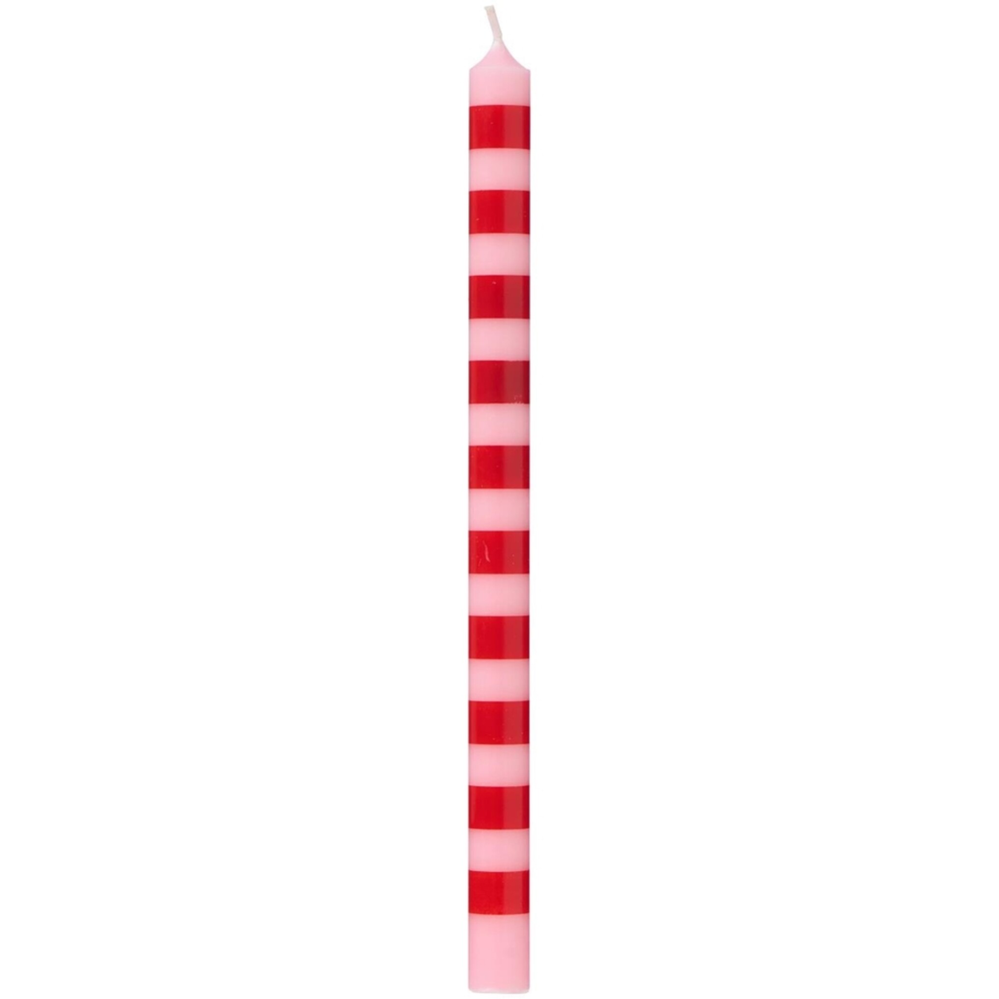 Gestreifte dünne Kerze 20 cm von IB Laursen, hellrosa 