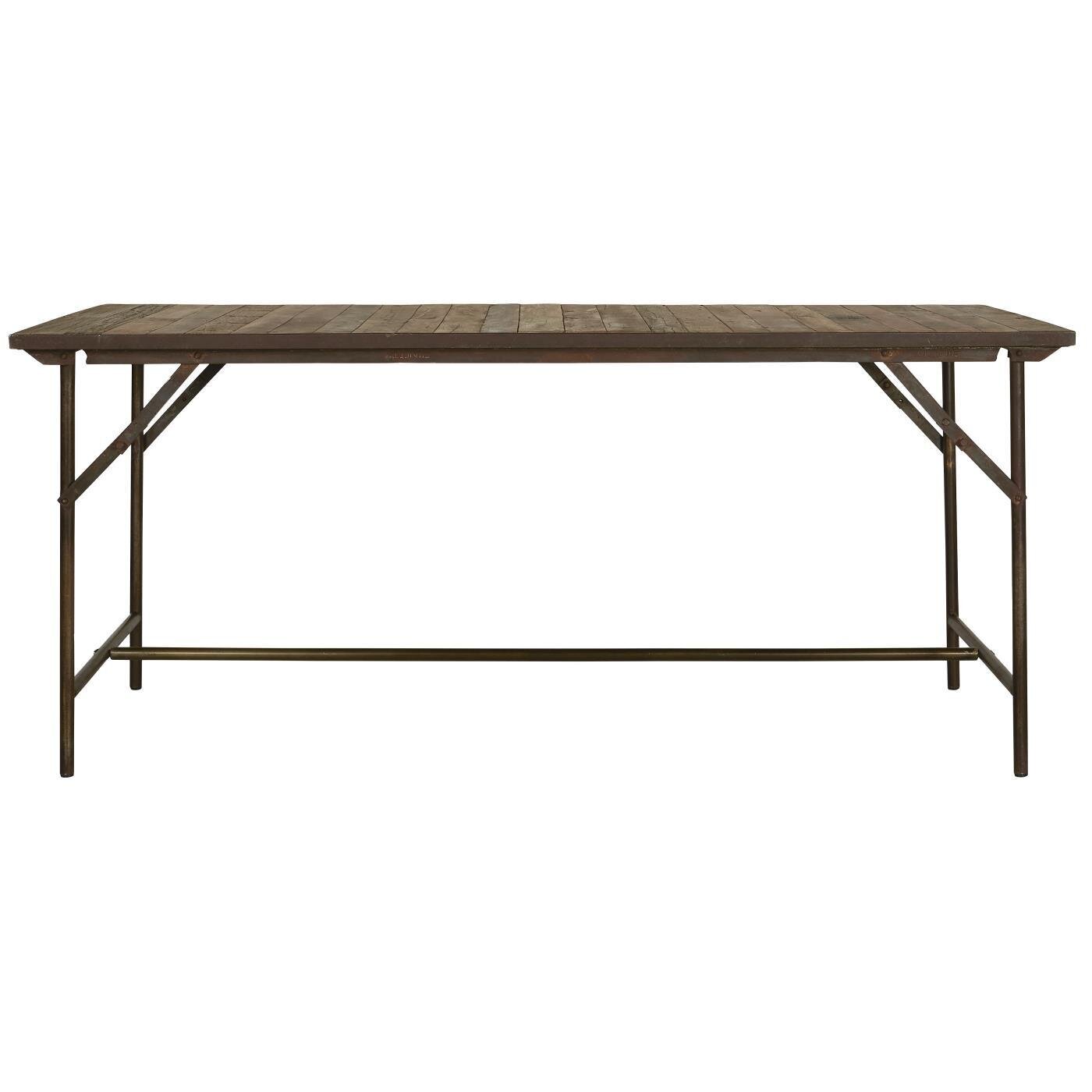 Falttisch mit Holztischplatte und Metallgestell UNIKA, braun 