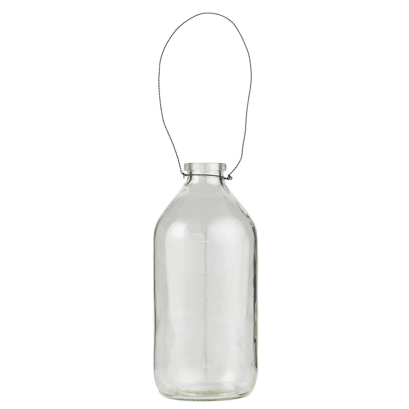 Flasche mit Draht, klar H17,5/Ø7 cm