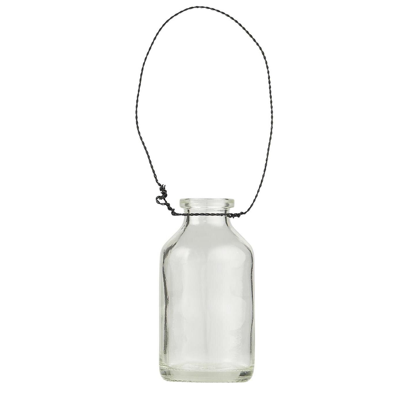 Flasche mit Draht, klar H5,8/Ø2,8 cm