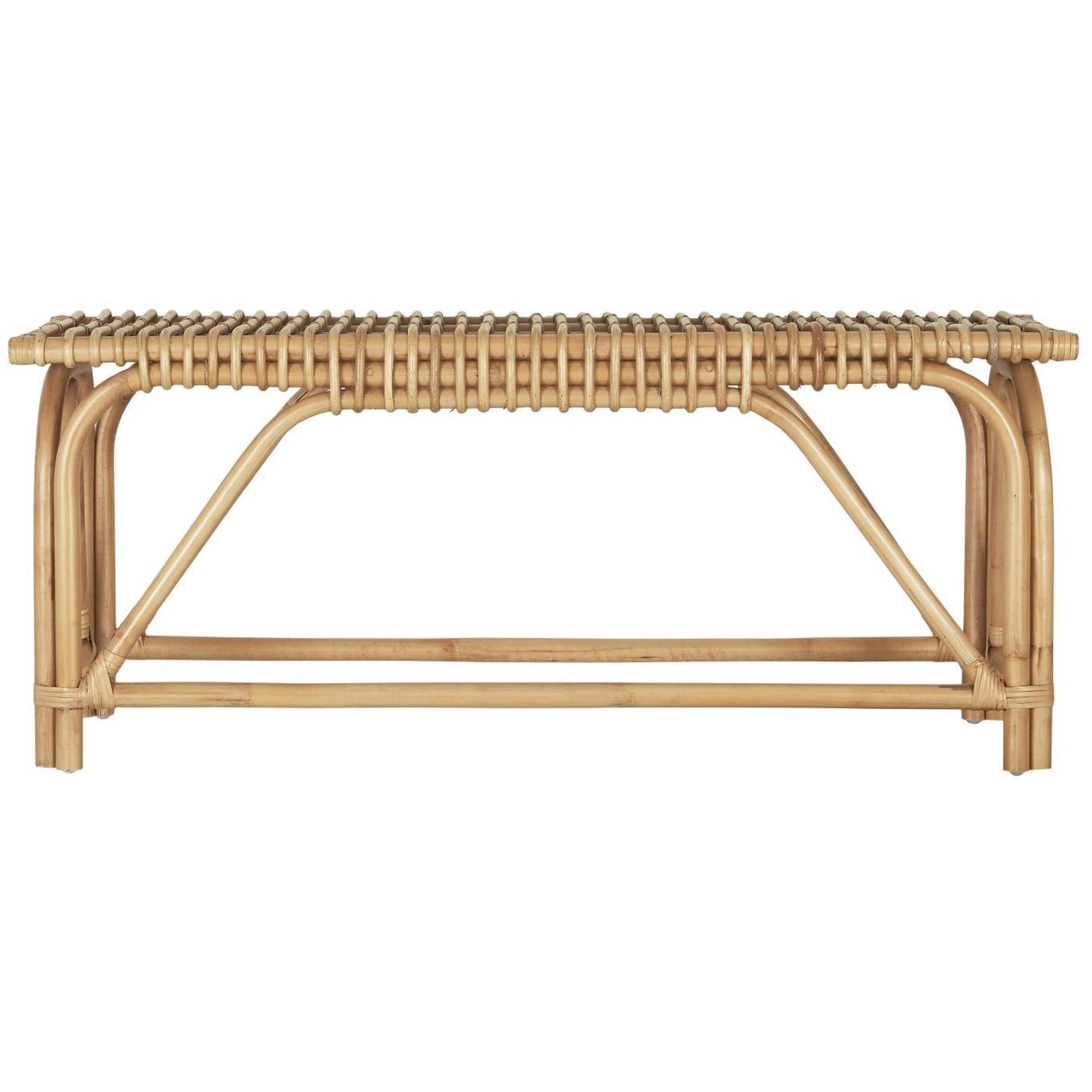 Gartenbank aus Rattan, natur 