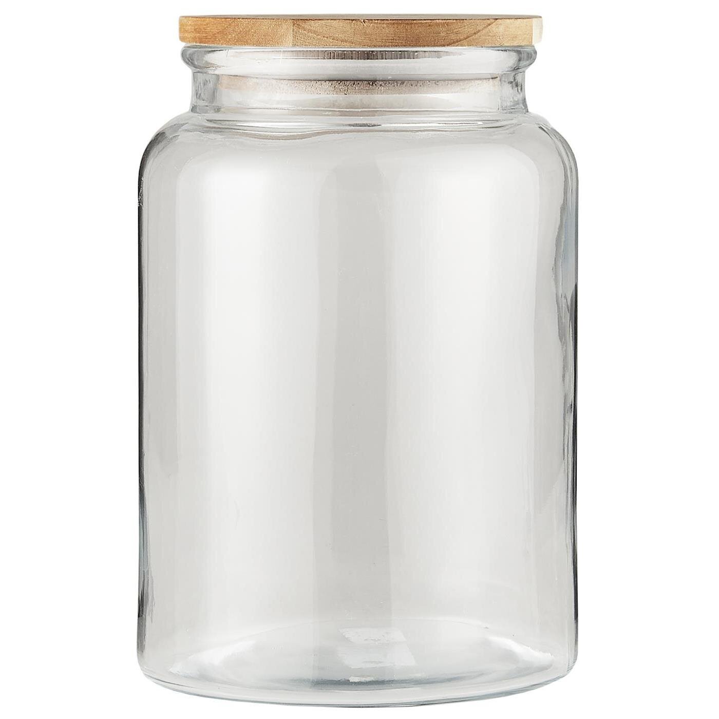 IB Laursen Glas Behälter mit Holzdeckel, farblos Höhe 23,5 cm, Ø 16 cm, 3000 ml