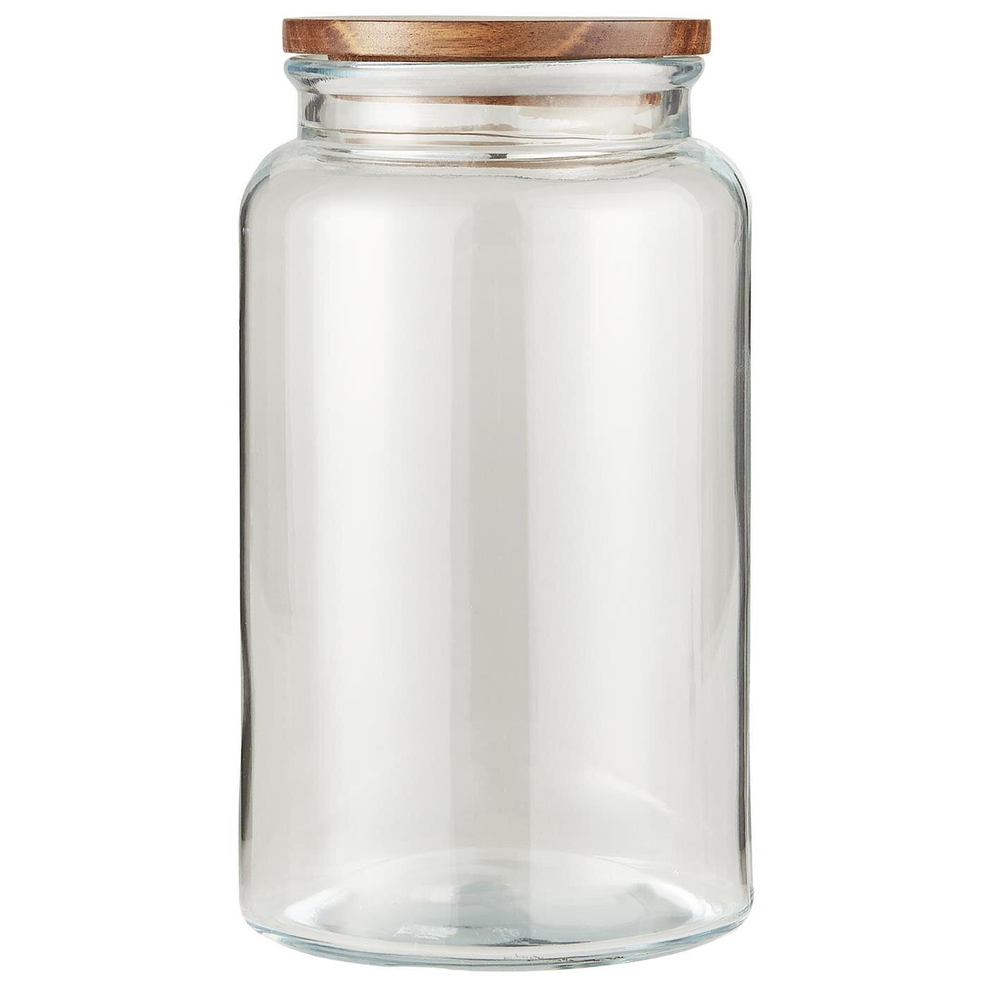 IB Laursen Glas Behälter mit Holzdeckel, farblos Höhe 27,5 cm, Ø 16 cm, 3750 ml