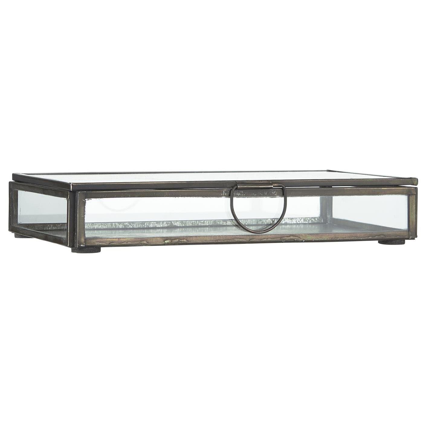 Glasbox mit Deckel Solitaire länglich, schwarz 