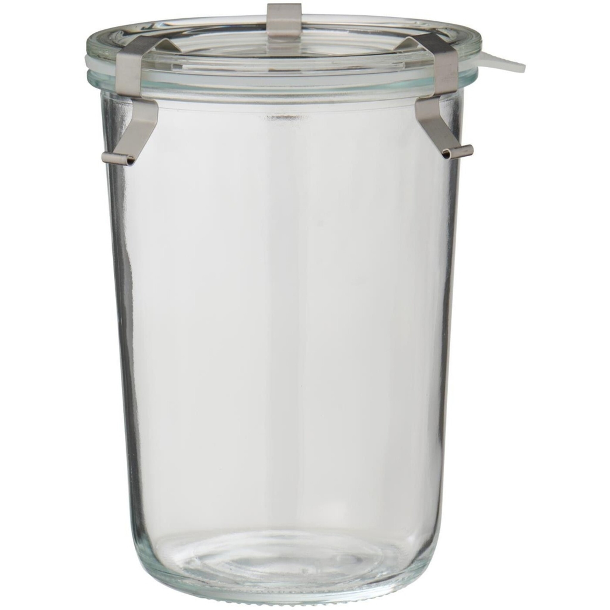 IB Laursen Glasbehälter mit Glasdeckel und Metallclips, luftdicht, klar 11,5 cm, Ø 10,7 cm, 500 ml
