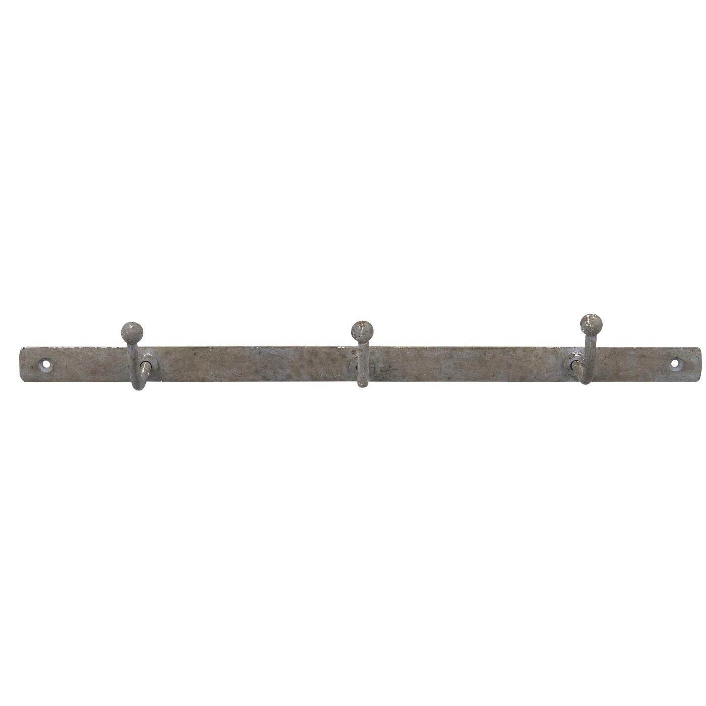 Hakenleiste aus Metall, grau 38 x 2 x 4,5 cm
