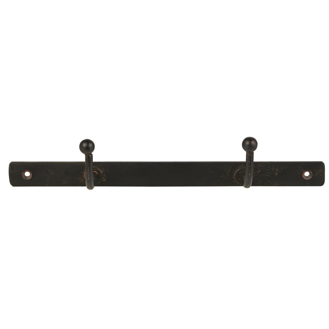 Hakenleiste aus Metall, schwarz 25,5 x 2 x 4,5 cm