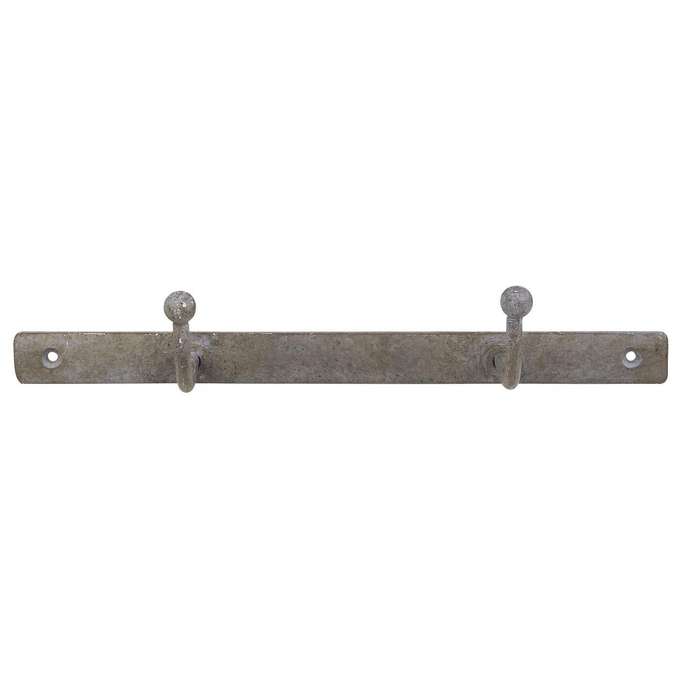 Hakenleiste aus Metall, grau 25,5 x 2 x 4,5 cm