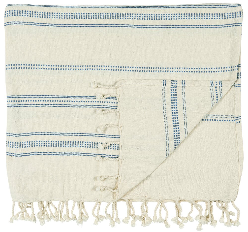 Hammam Handtuch mit Fransen, blau 150 x 100 cm
