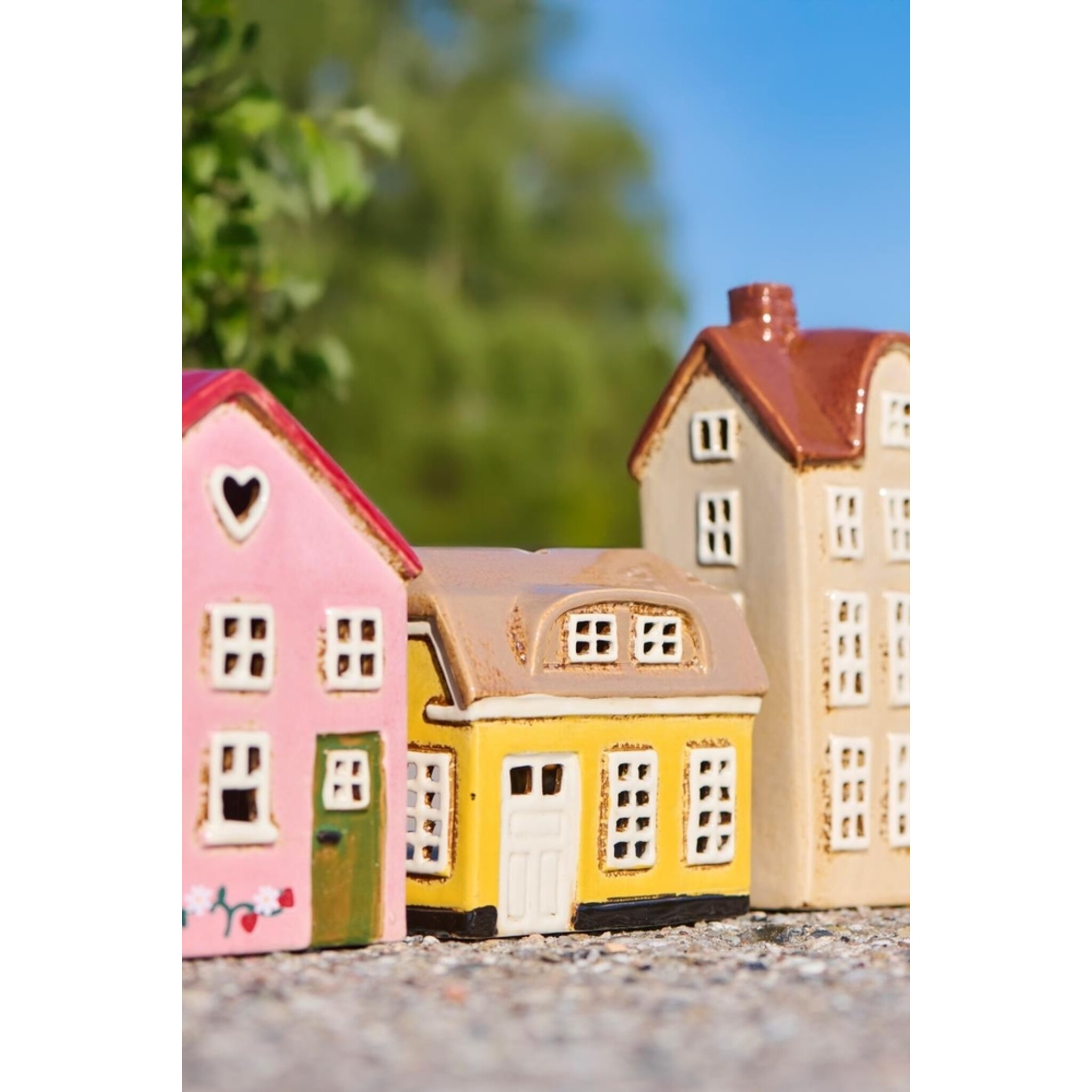 IB Laursen Lichthaus Ebeltoft gelb | Keramikhaus für Teelicht, gelb 