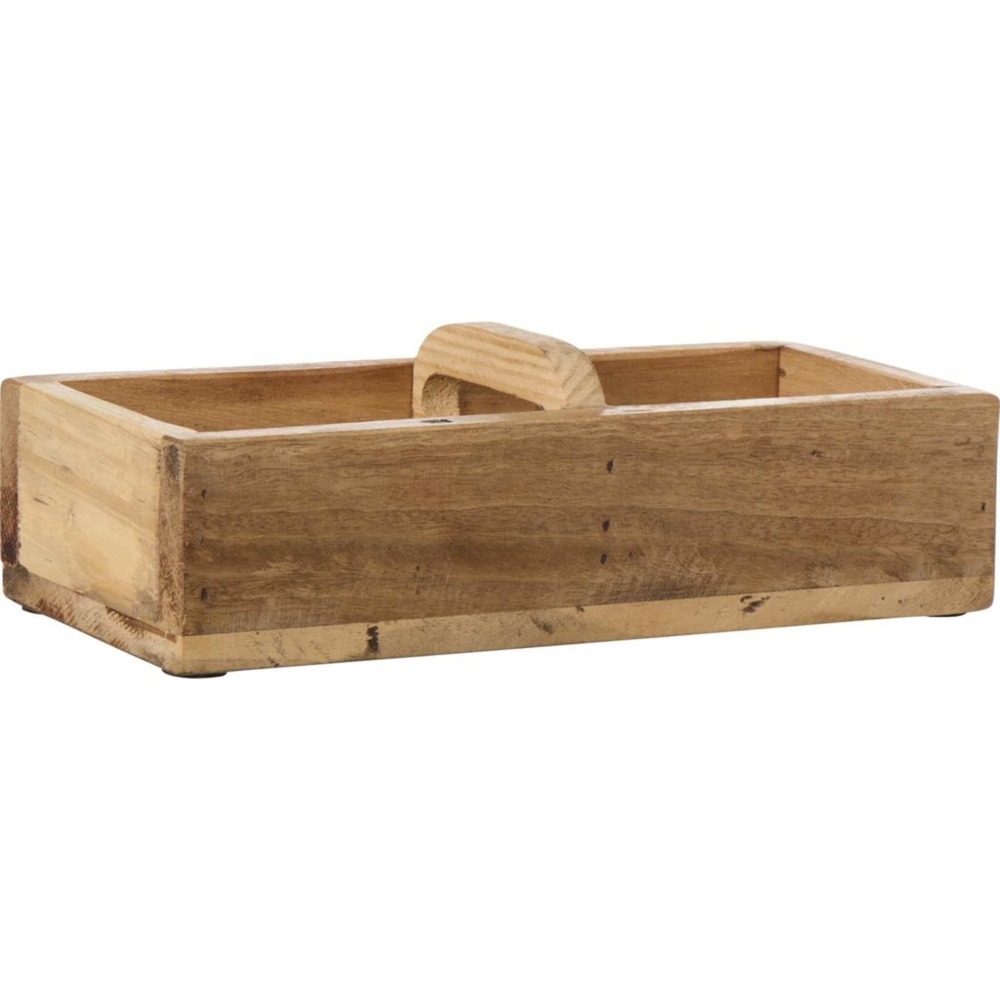 Holz-Kiste mit Fächern und Quergriff Unika, natur 30 x 13 x 9 cm