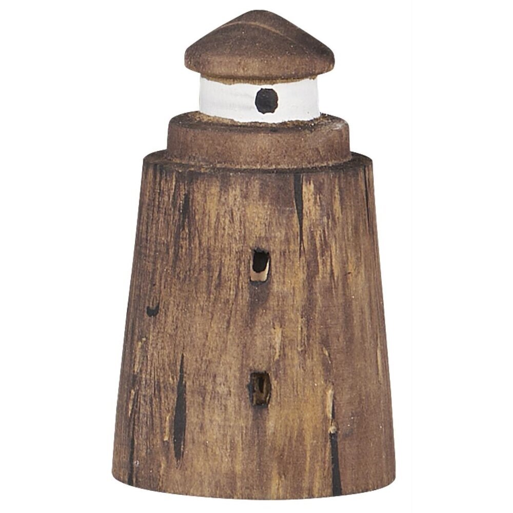 Holz Leuchtturm Deko Nautico, natur Höhe 6.3, Ø 3.5 cm