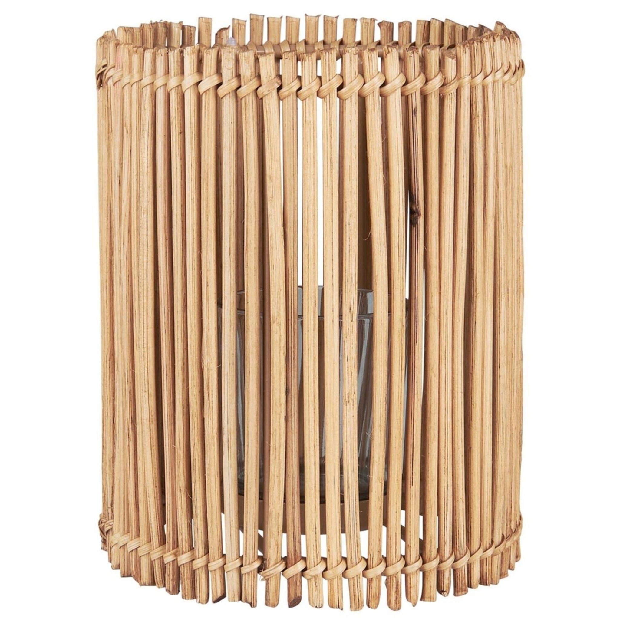 Hurricane Windlicht Cane mit Glaseinsatz, natur 